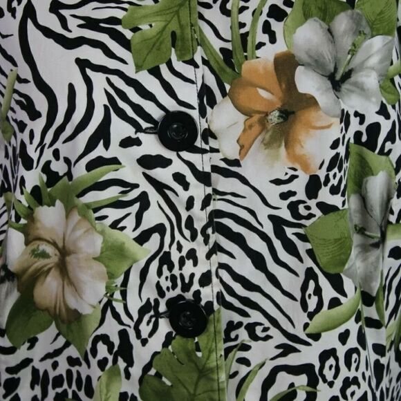 LANE BRYANT LEOPARD FLORAL PRINT JACKET PLUS SZ 26/28W MULTICOLORED - Picture 6 of 8